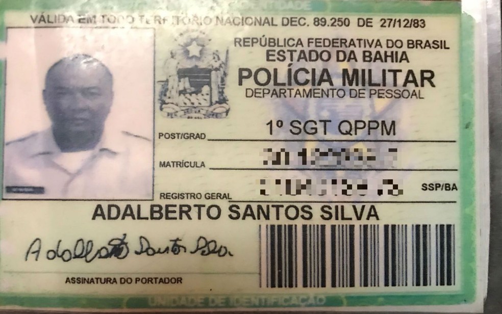 Sargento da reserva foi morto a tiros em ônibus durante assalto — Foto: Divulgação/Polícia Civil