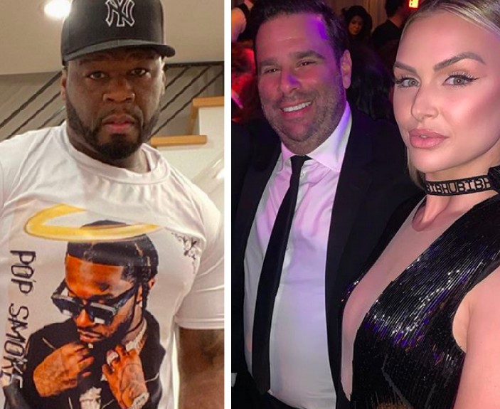 O rapper 50 Cent e o casal composto pelo produtor Randall Emmett e pela modelo Lala Kent (Foto: Instagram)
