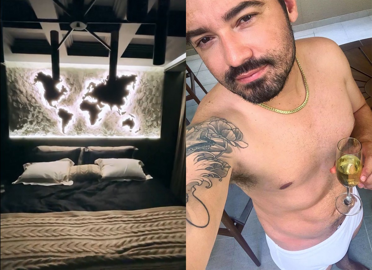 Fernando Zor mostra novo quarto à la 50 Tons de Cinza (Foto: Reprodução/Instagram)