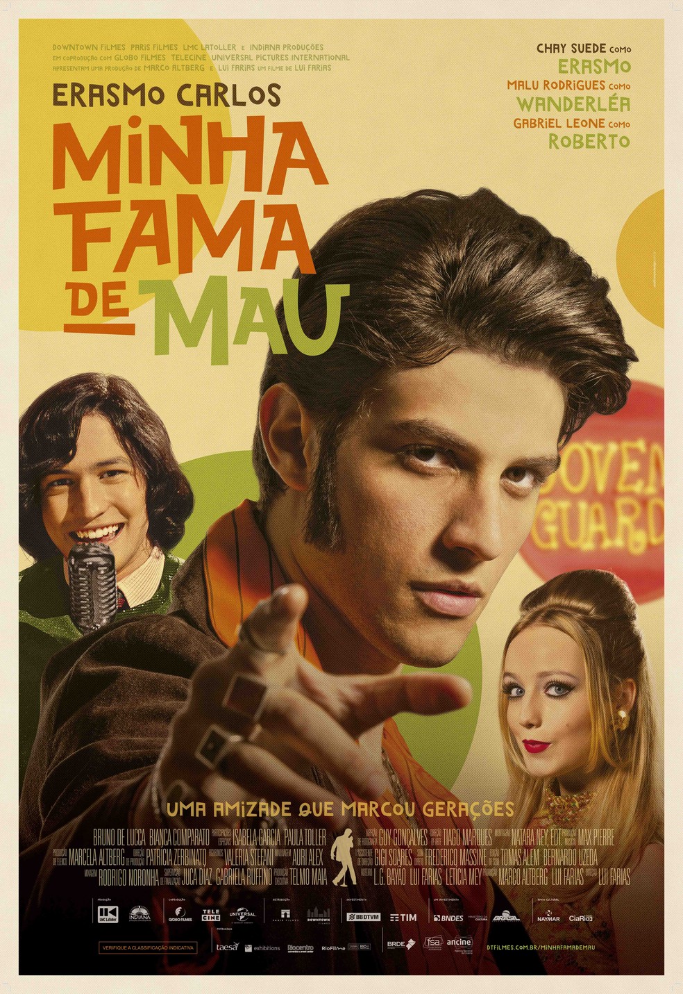 Cartaz de 'Minha fama de mau', filme estrelado por Chay Suede no papel de Erasmo Carlos — Foto: Divulgação