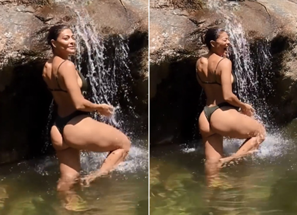 Juliana Paes curte cachoeira (Foto: Reprodução/Instagram)