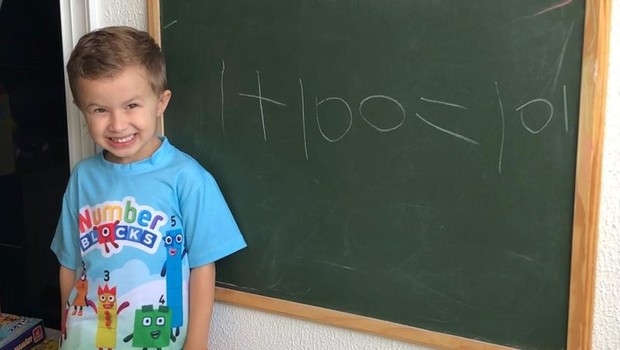 Filippo de Castro, menino de 5 anos superdotado (Foto: Reprodução/Twitter)