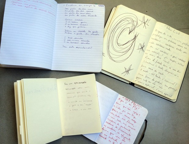 Manuscritos em diários inspiraram Rafael a publicar textos (Foto: Arquivo Pessoal)
