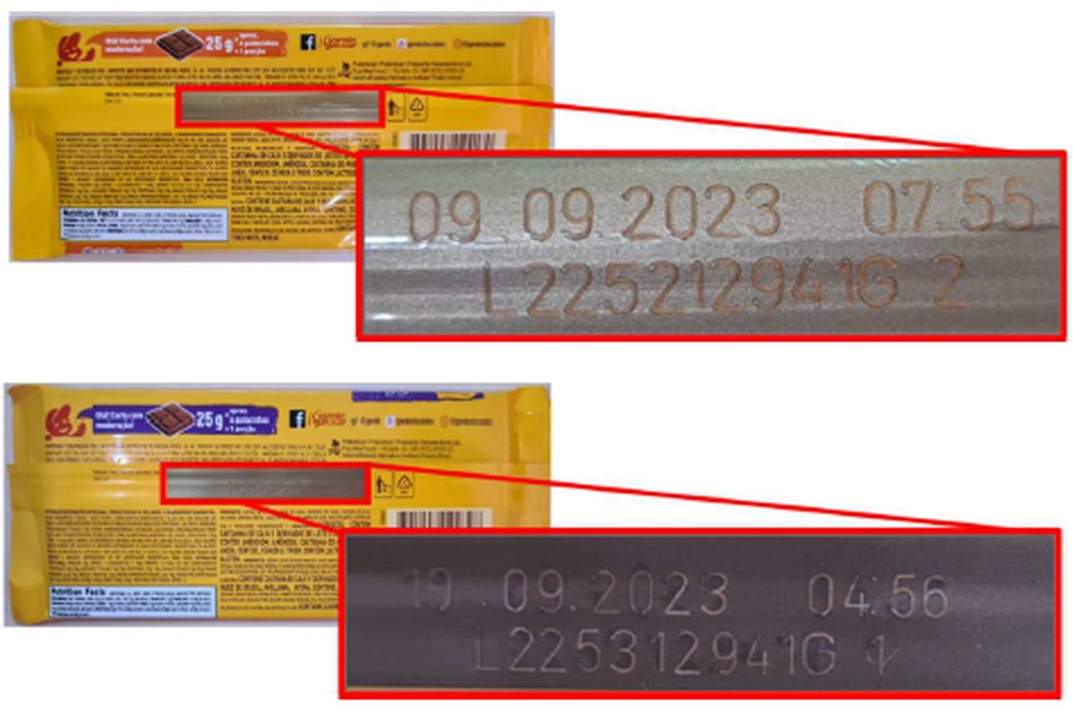 Identificação dos lotes fica na parte de trás das embalagens  — Foto: Anvisa/Divulgação