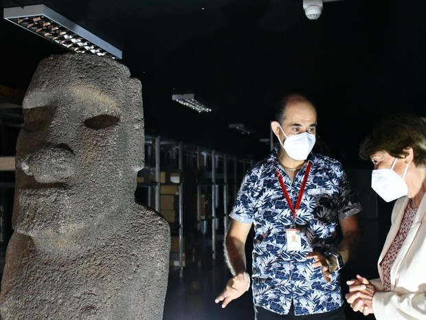 Museu chileno devolve moai à Ilha de Páscoa depois de 152 anos (Foto: Reprodução/ Museu Nacional de História Natural do Chile)