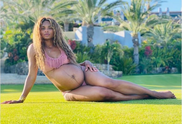 A cantora Ciara quando estava grávida do filho caçula (Foto: Instagram)