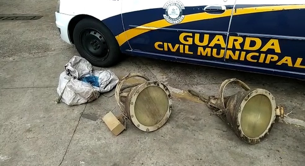 Material furtado foi encaminhado à Base Operacional da Guarda Municipal de Rio Preto — Foto: Guarda Civil Municipal