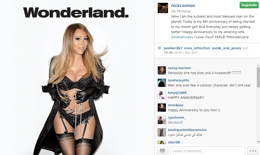 Nick Cannon posta foto da capa e se declara para Mariah (Foto: Reprodução/Instagram)