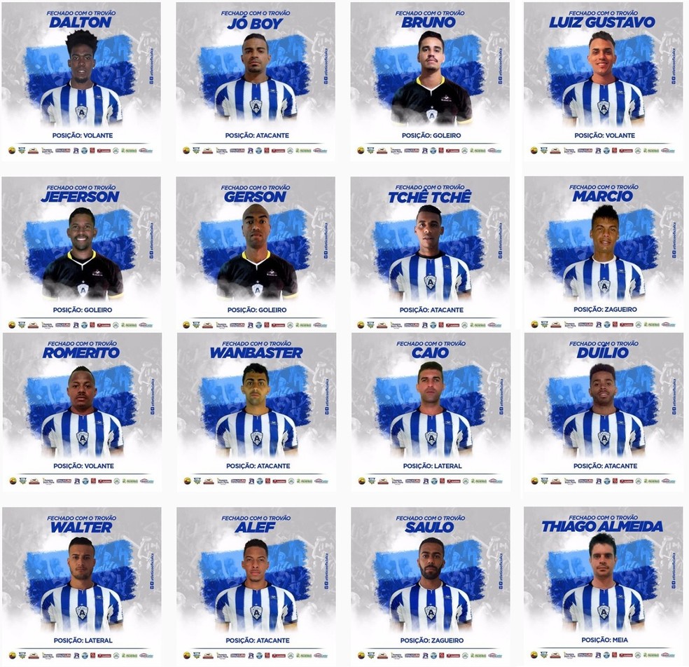 Em suas redes sociais, o Atlético de Cajazeiras já divulgou boa parte do elenco para 2018 (Foto: Reprodução / Instagram)