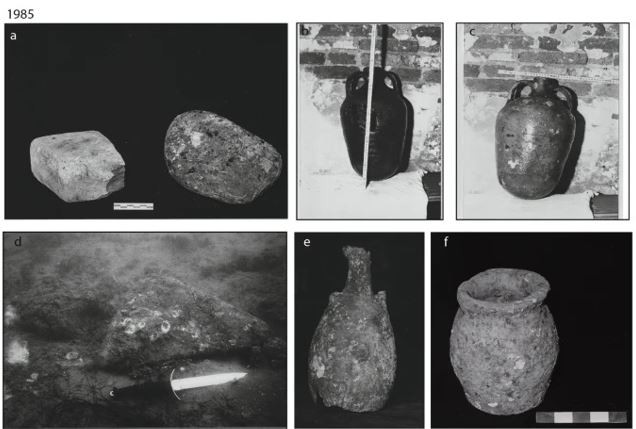 Itens encontrados na Lagoa de Veneza durante investigação em 1985 (Foto: Madricardo et.al)
