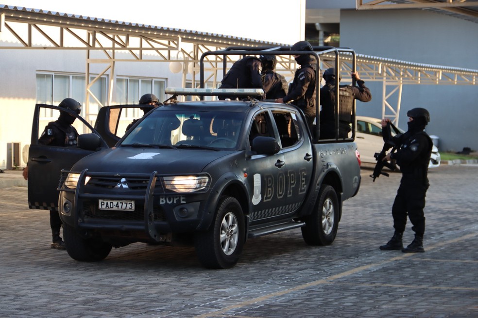 Policiais do Bope participaram de operação nesta quarta-feira (15) em Mossoró, no Oeste potiguar — Foto: PF/Divulgação