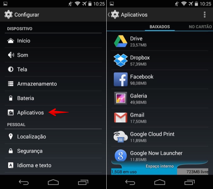Acesse as configura??es do Android (Foto: Reprodu??o/Helito Bijora) 