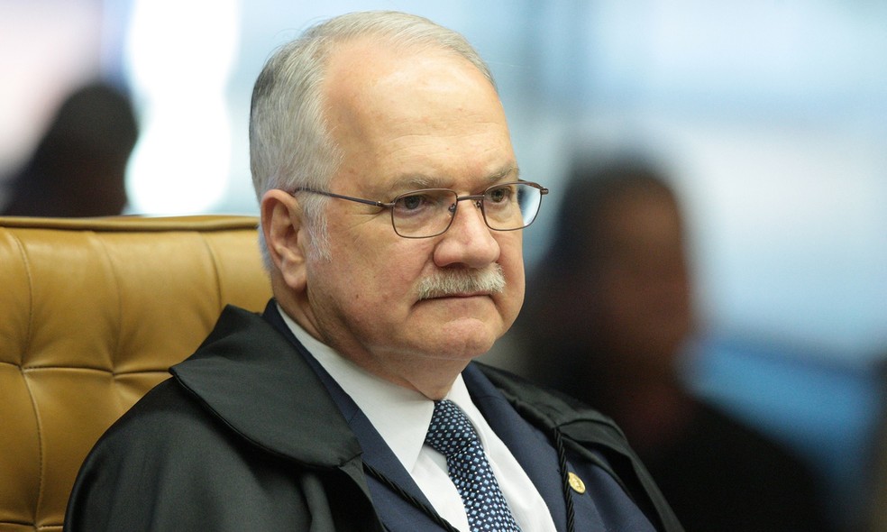O ministro Edson Fachin durante a sessÃ£o do STF neste ano â€” Foto: Carlos Moura/SCO/STF 