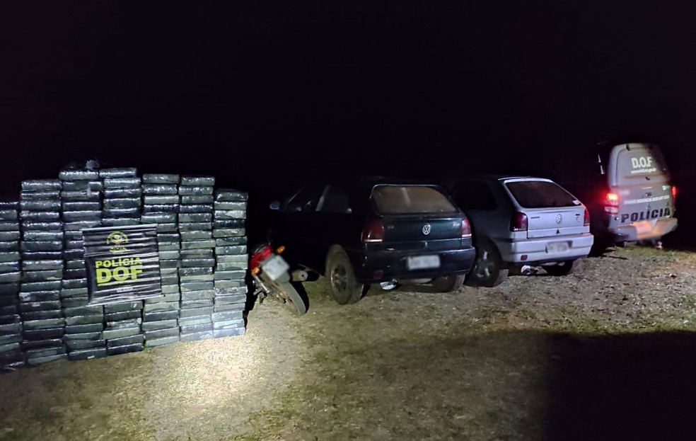 Policiais apreenderam droga em Iguatemi (MS) — Foto: DOF/Divulgação