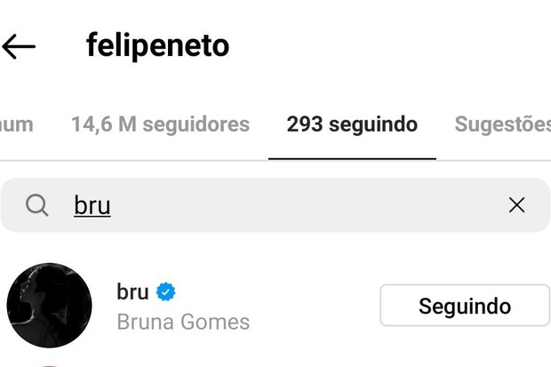 Felipe Neto ainda segue Bruna Gomes após fim de namoro (Foto: Reprodução/Instagram)