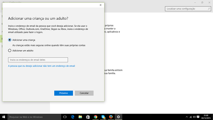 Conta de família do Windows 10 pode impedir que crianças acessem qualquer website (Foto: Reprodução/Elson de Souza)