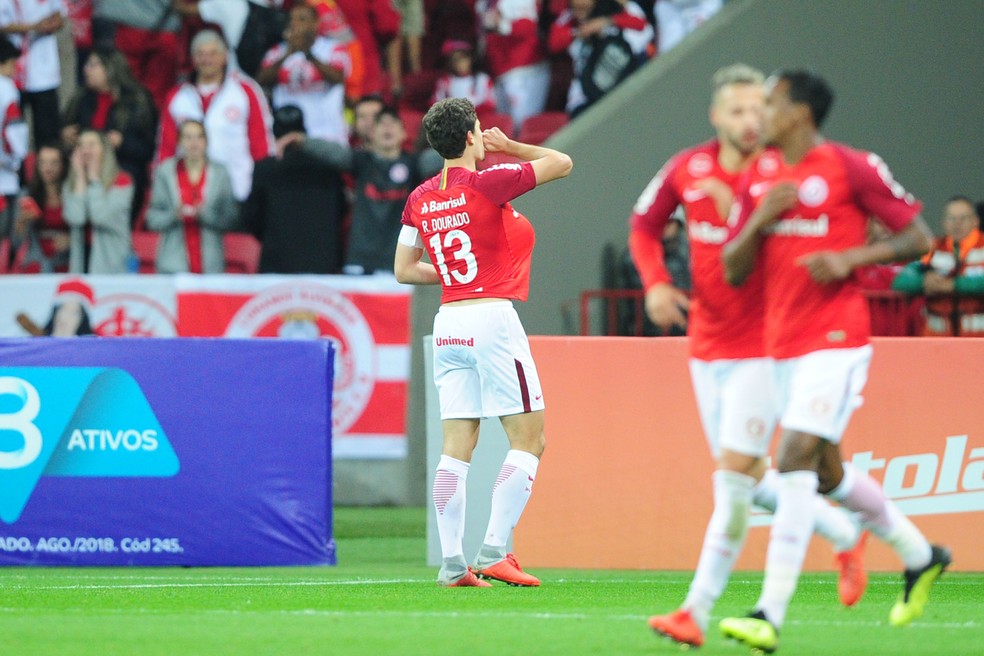 Dourado fez gol contra o Flamengo e homenageou o filho Bernardo - Foto: Wesley Santos / Agência PressDigital