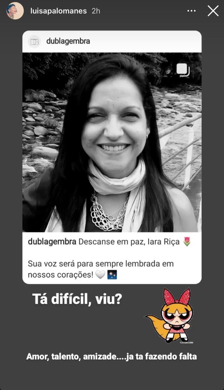 Luisa Palomares homenageia Iara Riça (Foto: Reprodução/Instagram)