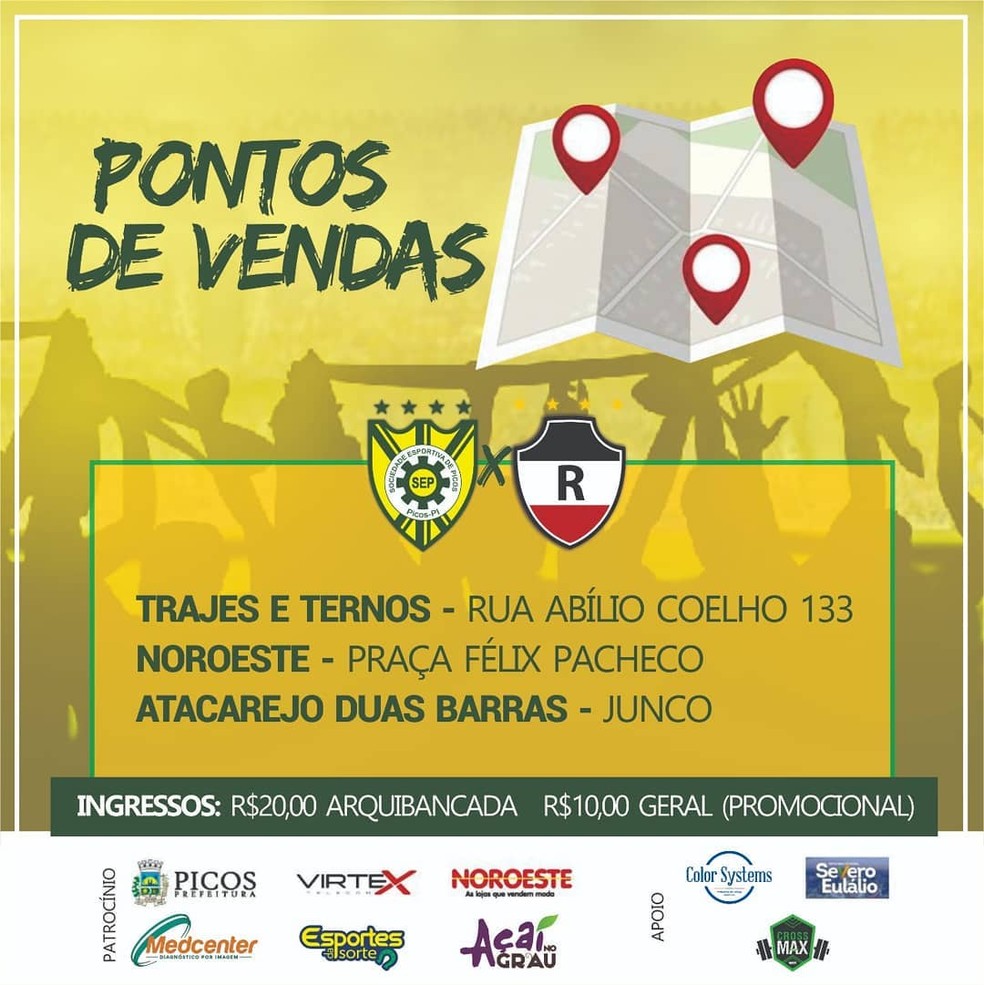 Ingressos, Picos x River-PI — Foto: Reprodução/Instagram