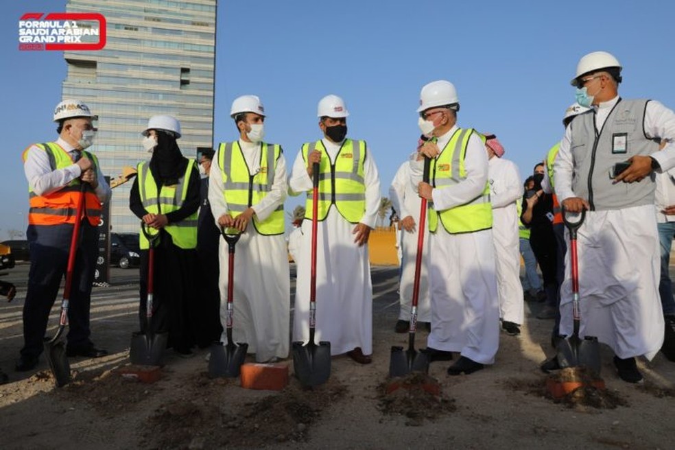 Circuito de Jeddah começa a ser construído — Foto: Reprodução