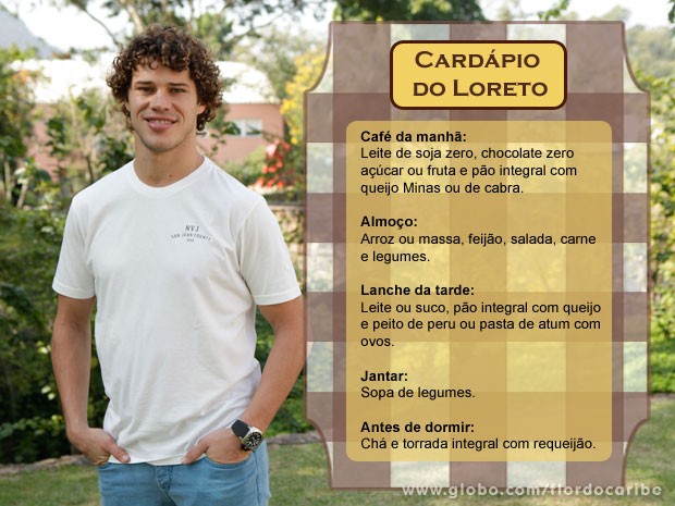 Cardápio José Loreto (Foto: Flor do Caribe / TV Globo)