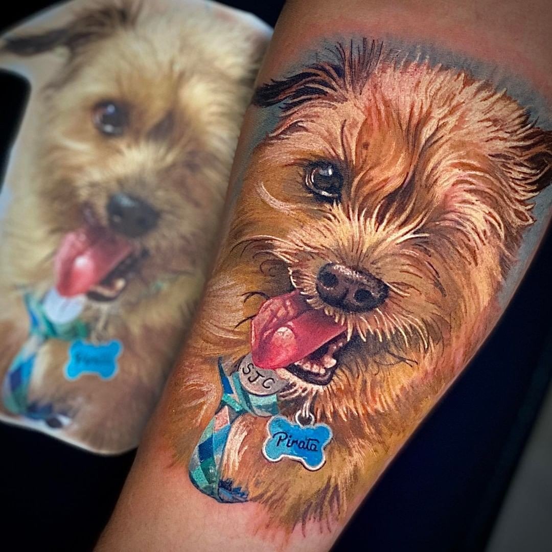 Fernando Souza fica empolgado quando o cliente pede uma tatuagem de pet (Foto: Instagram/ @fernandosouzatattoo/ Reprodução)