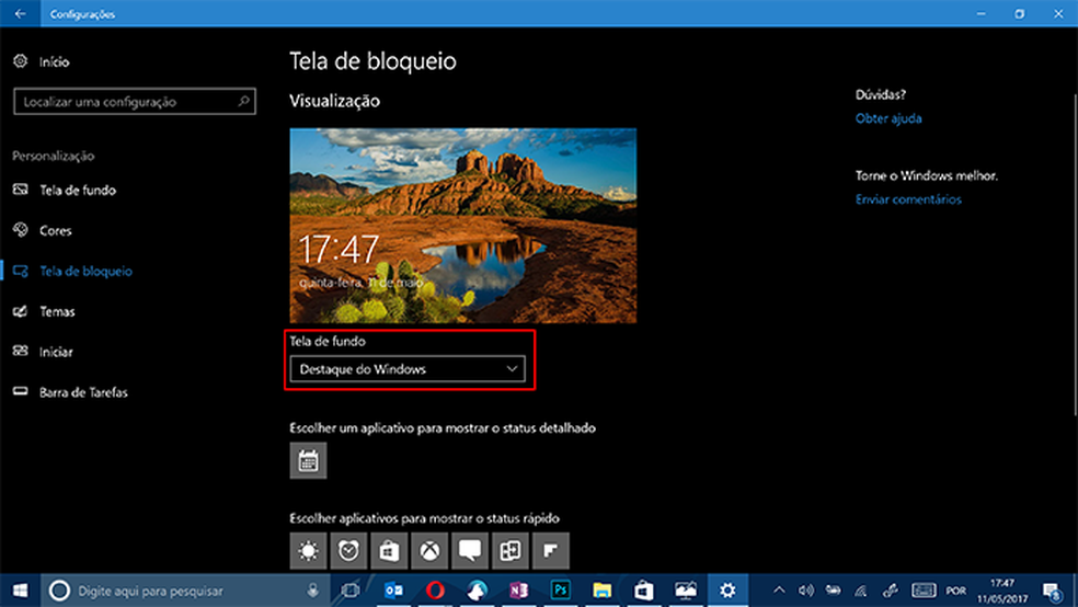 Windows 10 como salvar o papel de parede diário da tela de bloqueio