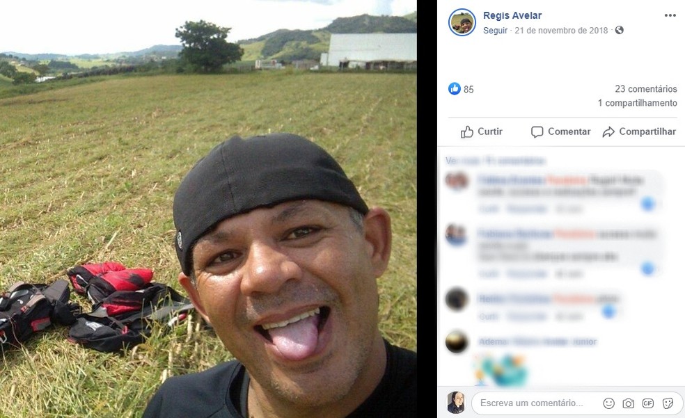 Homem que caiu de 10 metros de altura em voo de parapente morre em Santa Rita do Passa Quatro &mdash; Foto: Redes Sociais