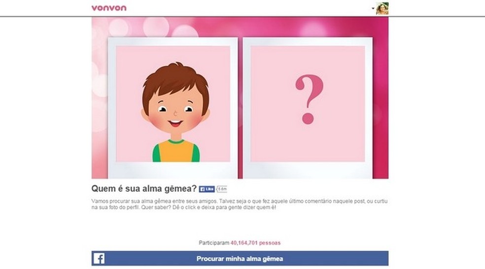 Vonvon: testes para Facebook revelam sua alma gêmea e outras curiosidades