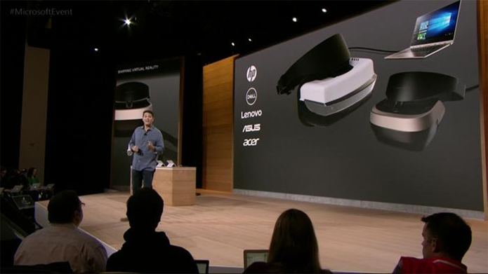 Apoiadas pela Mirosoft, fabricantes de PCs devem lançar novos óculos de realidade virtual, muito mais baratos que os Vive e Rift (Foto: Divulgação/Microsoft)