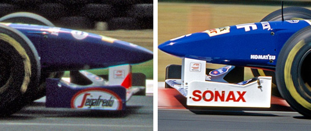 ''S do Senna" presente nos carros da Williams de 1995 e 1996 — Foto: Reprodução