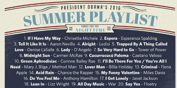 A playlist de Obama para as noites de verão (Foto: Reprodução/Twitter)