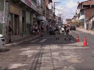 Bairro Nova Vitória onde ocorreram os crimes em Camaçari, na região metropolitana de Salvador (Foto: Imagem/TV Bahia)