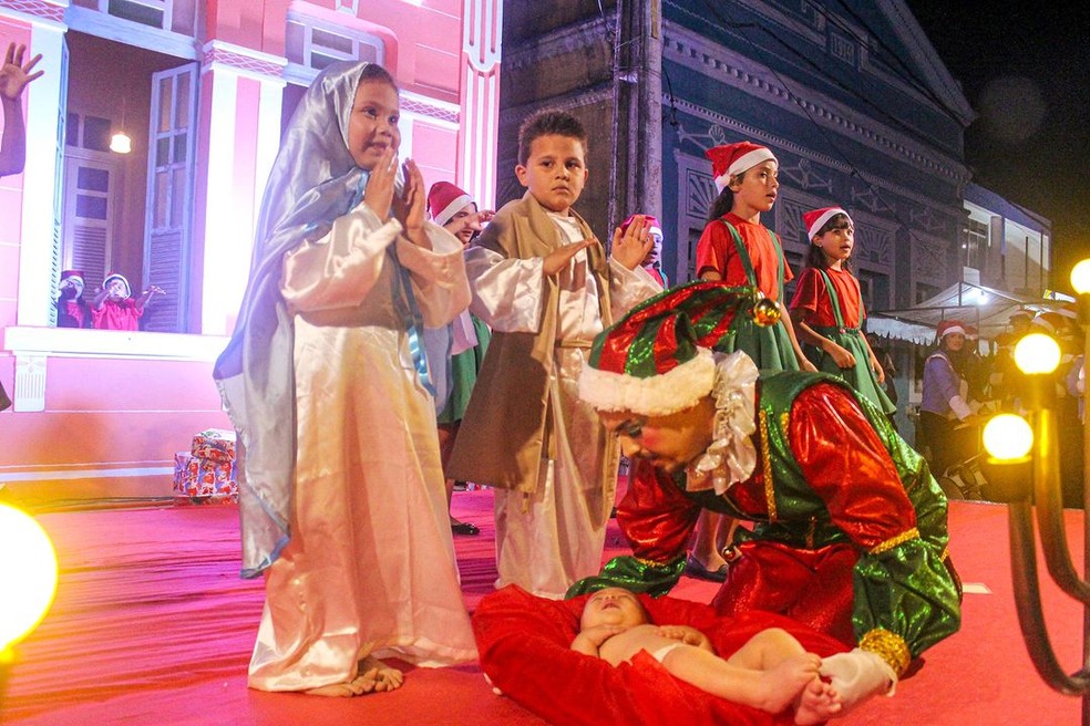 Evento Natal Iluminado aconteceu na cidade de Serraria, no Brejo paraibano — Foto: Petrônio Matheus/Divulgação/Prefeitura de Serraria