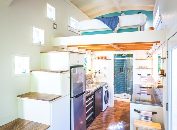 Mini casa 24 m² no Havaí é confortável, prática e funcional (Foto: Paradise Tiny Homes/Curbed/Reprodução)
