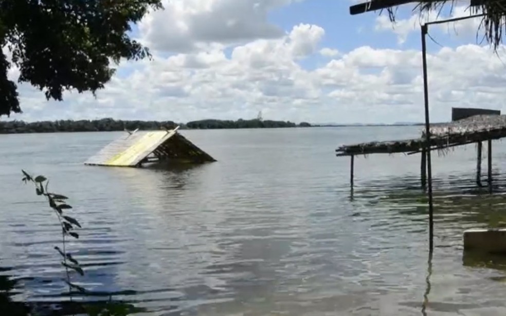 Moradores de comunidades ribeirinhas no norte da BA saem de casa após cheia do Rio São Francisco — Foto: Reprodução/TV Bahia