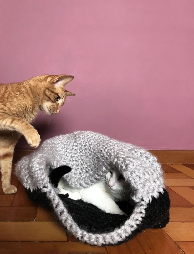 Aprenda a fazer um cesto de crochê para seu gato (Foto: Amanda Sequin e Gabrielle Chimello)