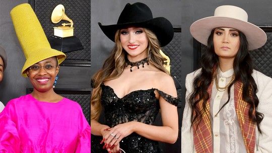 Grammy 2023: Chapéus e acessórios de cabeça fazem sucesso no tapete vermelho