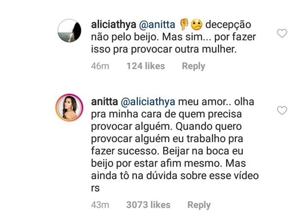 Anitta rebate comentários (Foto: Reprodução/Instagram)