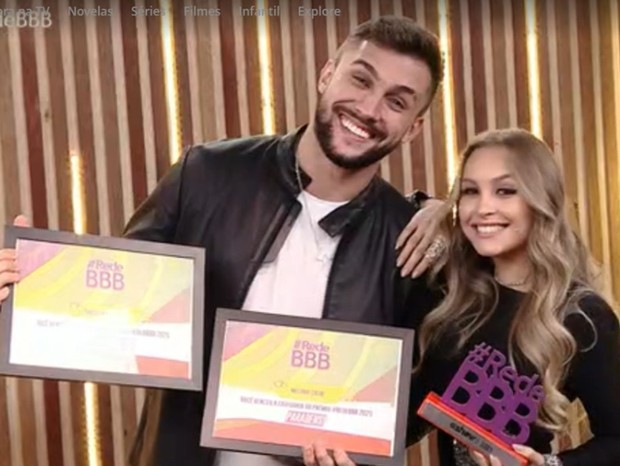 Carla Diaz e Arthur são escolhidos Melhor Casal na premiação do Rede BBB (Foto: Reprodução)