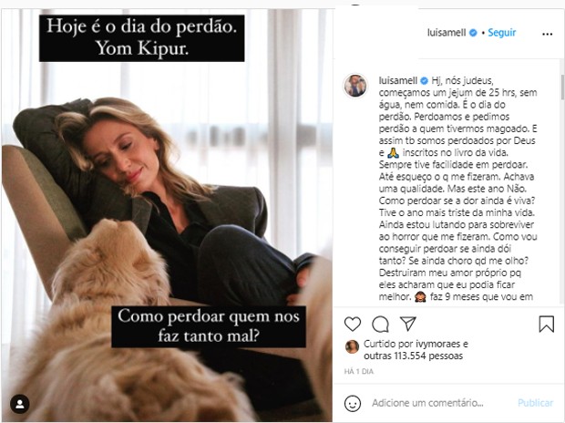 Publicação de Luísa Mell (Foto: Reprodução/Instagram)