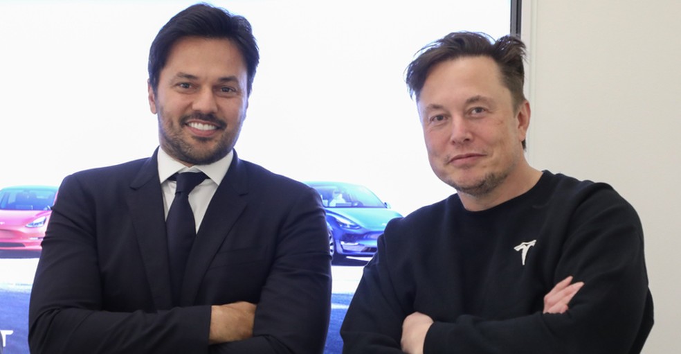 Fábio Faria e Elon Musk tiveram reunião em novembro de 2021 nos EUA — Foto: Divulgação/Ministério das Comunicações
