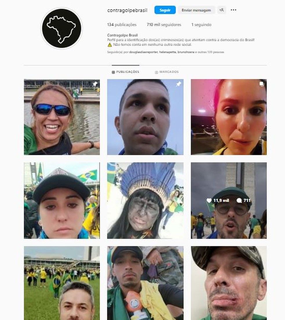 Perfil no Instagram @contragolpebrasil — Foto: Instagram/ Reprodução