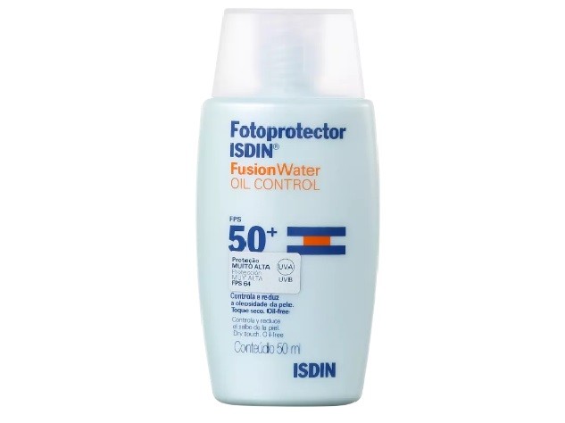 Protetor Solar Facial Fotoprotector Fusion Water Oil Control FPS 50+ - 50ml, Isdin, R$ 77,31 (Foto:  (Foto: Divulgação))