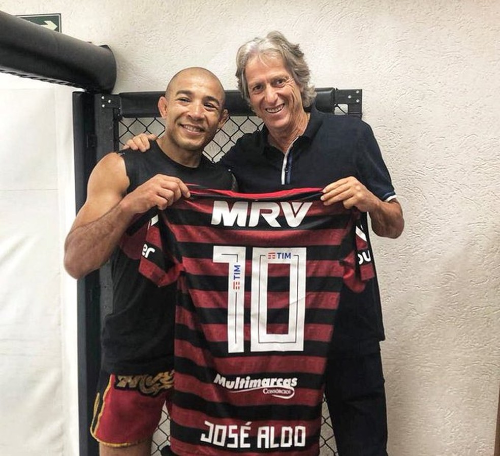 José Aldo é admirador do treinador Jorge Jesus, do Flamengo — Foto: Reprodução/Twitter