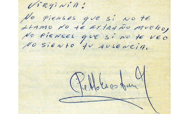Poema de Escobar para a jornalista (Foto: Arquivo Pessoal)