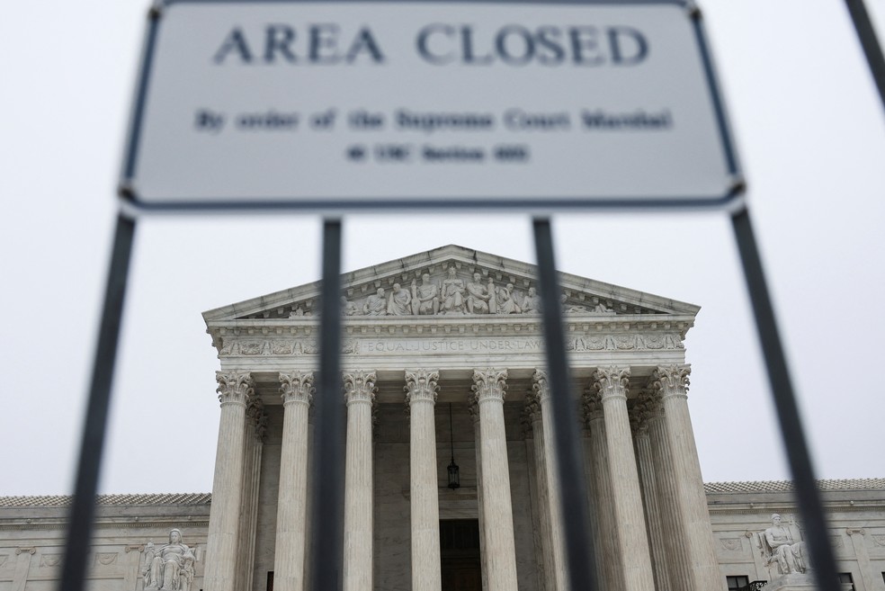 Visão geral da fachada da Suprema Corte dos EUA — Foto: Evelyn Hockstein/REUTERS