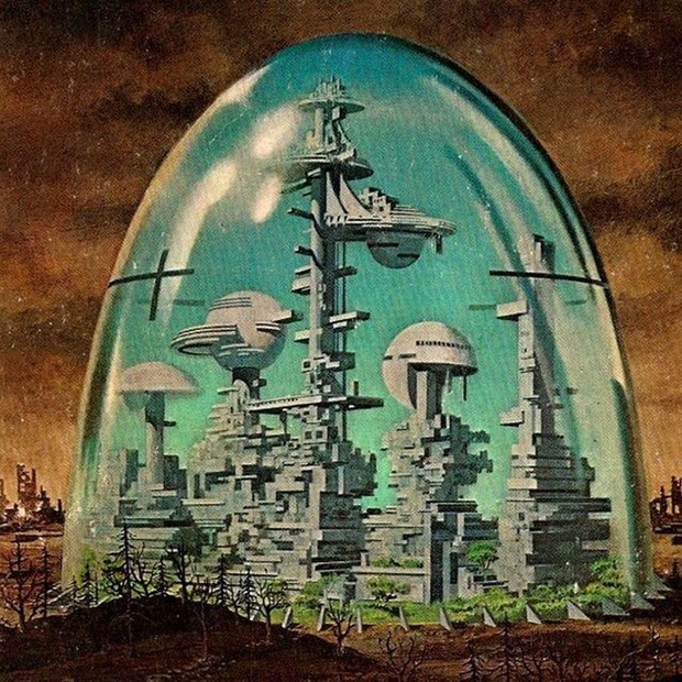 Ilustração de Dean Ellis sobre cidade do futuro (Foto: Reprodução/Pinterest)