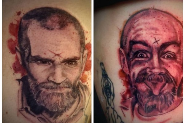 Tatuagens de Charles Manson (Foto: Reprodução/Instagram)