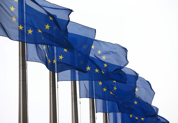 Bandeiras da União Europeia em Bruxelas (Foto: Carl Court/Getty Images)